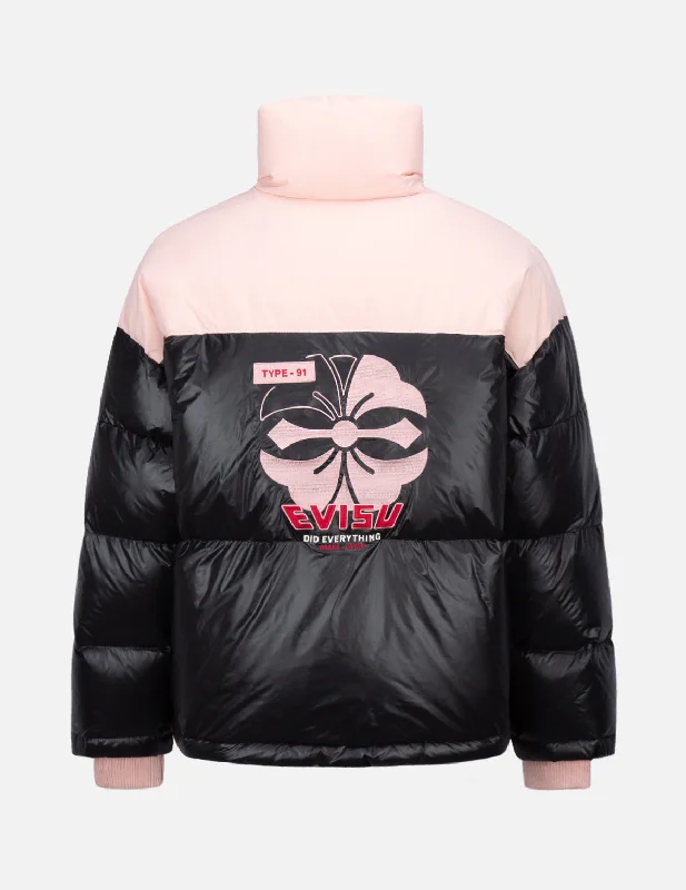 Kamon Embroidered Color Blocking Down Jacket Mesh Jacket Canvas Jacket Denim Jacket Kamon Embroidered Color Blocking Down Jacket Mesh Jacket Canvas Jacket Denim Jacket
