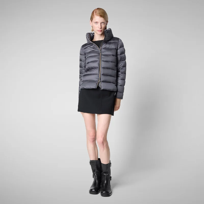 Women's Animal free Puffer Jacket Elsie in Ebony Grey Embroidered Jacket Appliqued Jacket Beaded Jacket Women's Animal free Puffer Jacket Elsie in Ebony Grey Embroidered Jacket Appliqued Jacket Beaded Jacket