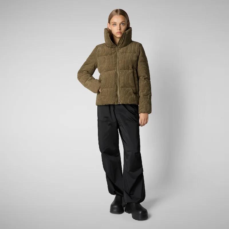 Women's Animal free Puffer Jacket Annika in Husk Green Chenille Jacket Brocade Jacket Lace Jacket Women's Animal free Puffer Jacket Annika in Husk Green Chenille Jacket Brocade Jacket Lace Jacket