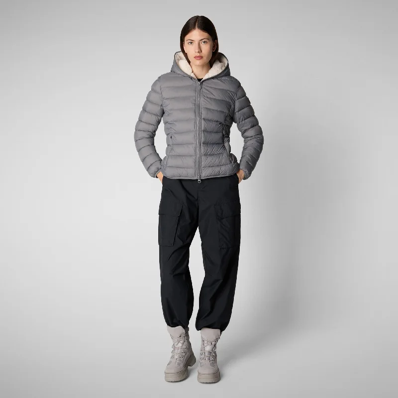 Women's animal free Puffer jacket Ethel in mid grey Front Pockets Side Pockets Patch Pockets Women's animal free Puffer jacket Ethel in mid grey Front Pockets Side Pockets Patch Pockets