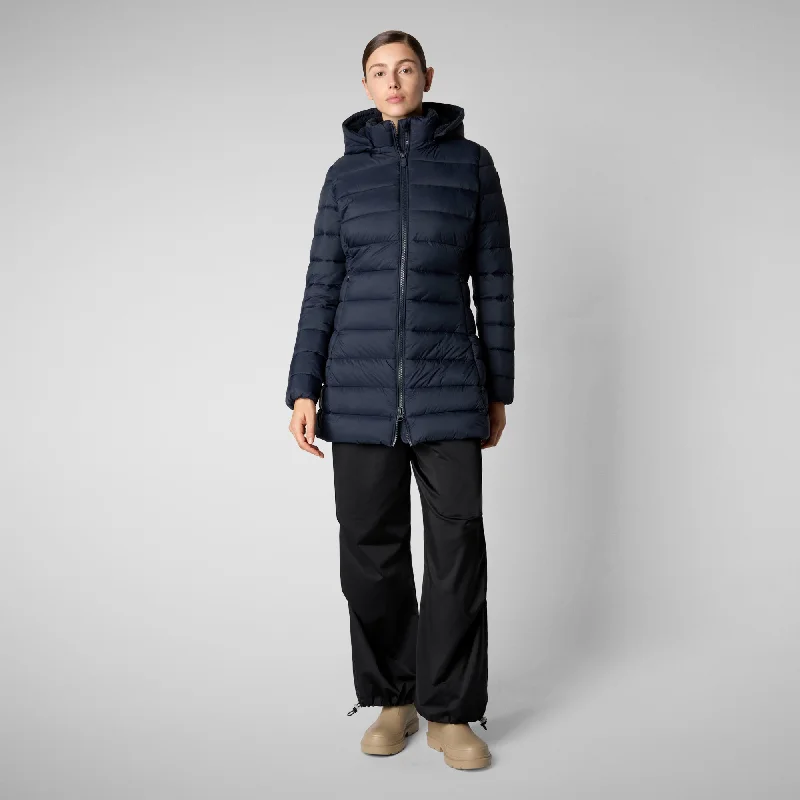 Women's Animal free Puffer Jacket Joanne in blue black Stand-Up Collar Roll-Neck Collar Turtle Neck Women's Animal free Puffer Jacket Joanne in blue black Stand-Up Collar Roll-Neck Collar Turtle Neck