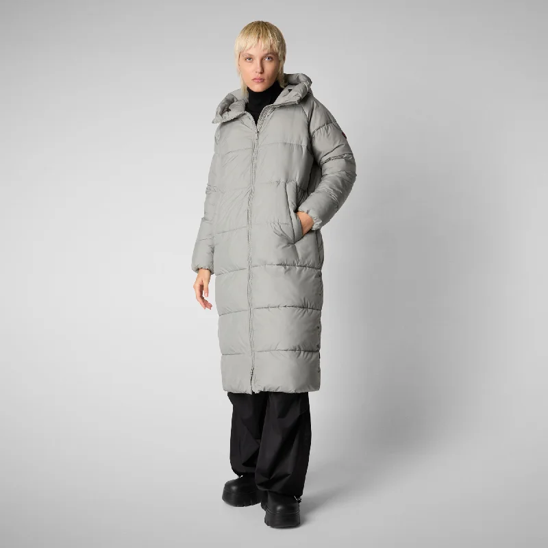 Women's animal free Puffer jacket Janis in wolf grey Satin Jacket Silk Jacket Chiffon Jacket Women's animal free Puffer jacket Janis in wolf grey Satin Jacket Silk Jacket Chiffon Jacket