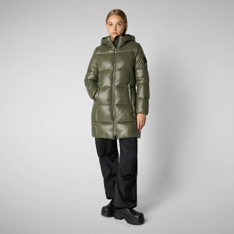 Women's Hooded Animal free Puffer Jacket Ines in Laurel Green Corduroy Jacket Velvet Jacket Brocade Jacket Women's Hooded Animal free Puffer Jacket Ines in Laurel Green Corduroy Jacket Velvet Jacket Brocade Jacket