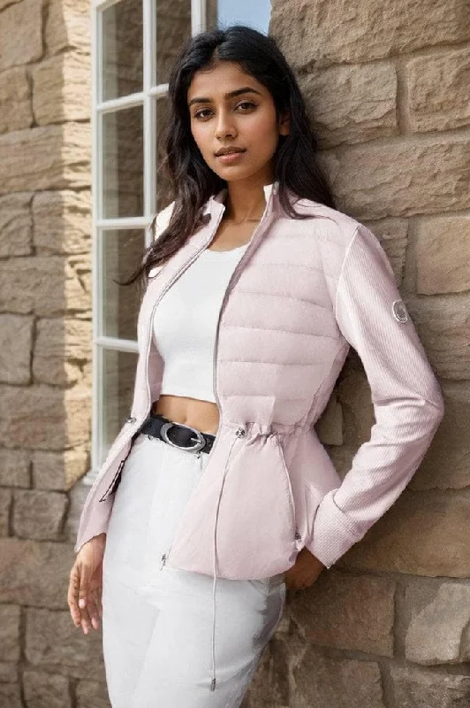 Womens Goose Down Tie-Waist Jacket Bomber Jacket Anorak Windbreaker