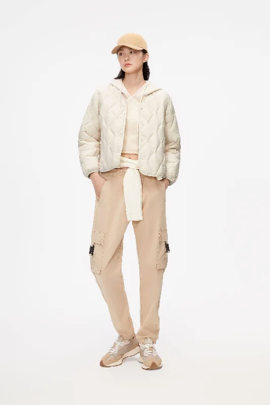 Women's Quilted Lightweight Down Jacket Striped Jacket Polka Dot Jacket Floral Jacket