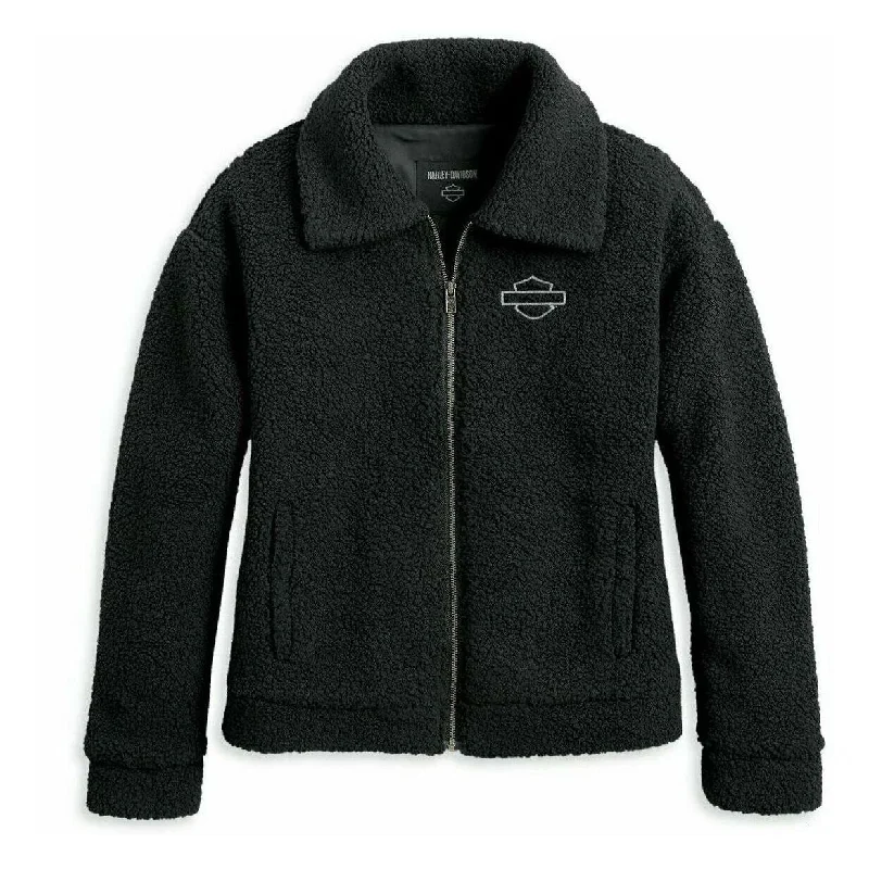 97426-23vw Harley WOMEN'S ENCHANTED SHERPA JACKET - BLACK BEAUTY Nylon Fabric Polyester Fabric Spandex Fabric