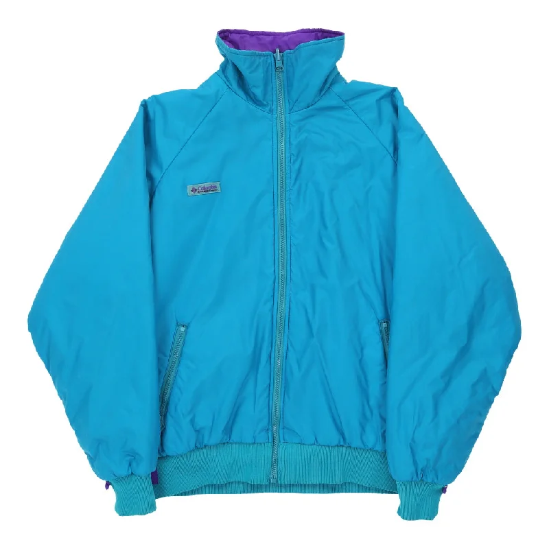 Columbia Jacket - Large Blue Polyester Print Jacket Jacquard Jacket Embroidered Jacket