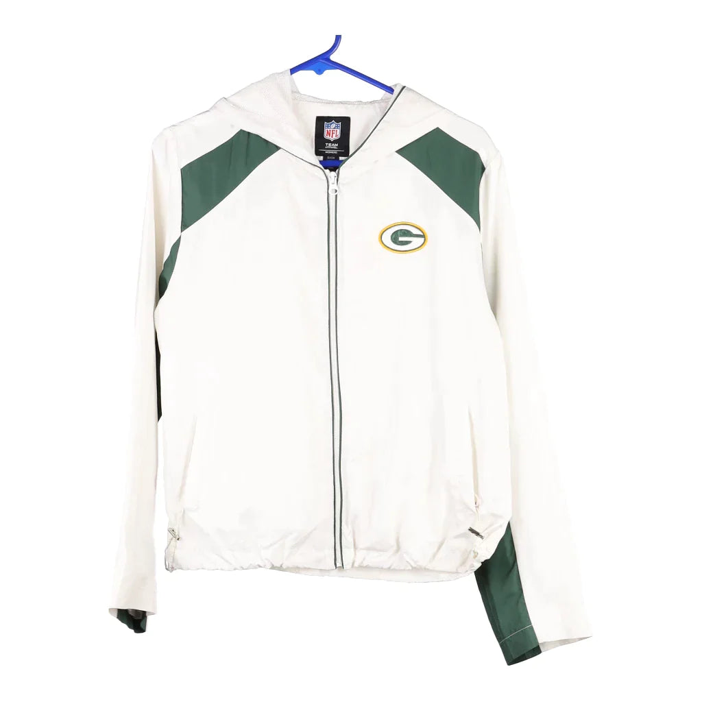 Green Bay Packers Nfl Jacket - Small White Polyester Front Pockets Side Pockets Patch Pockets