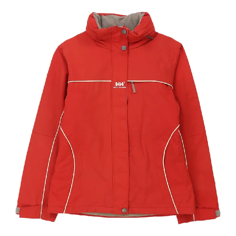 Helly Hansen Jacket - Small Red Nylon Cardigan Sweater Pullover