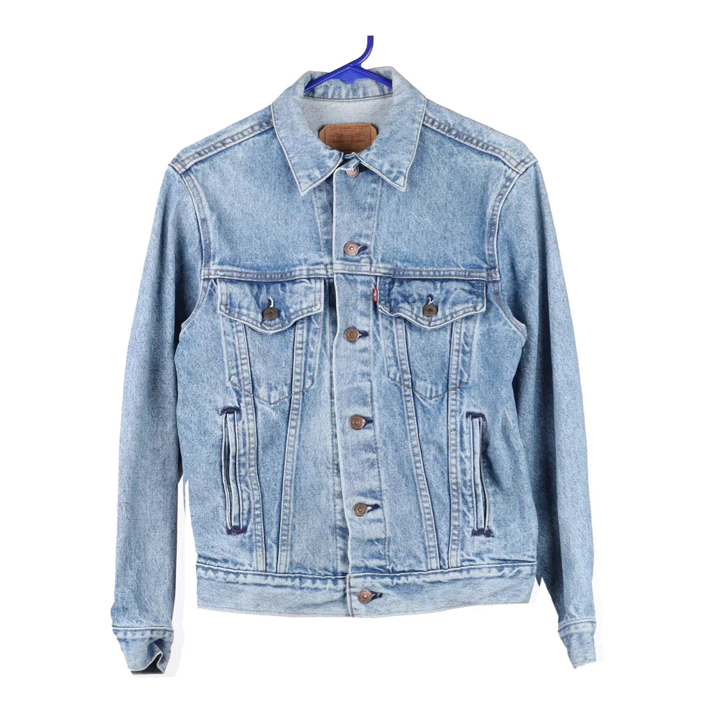 Levis Denim Jacket - Medium Blue Cotton Striped Jacket Polka Dot Jacket Floral Jacket