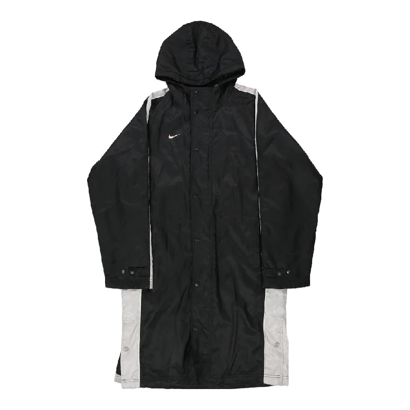 Nike Jacket - Large Black Polyester Hooded Jacket Caped Jacket Shawl Collar Jacket