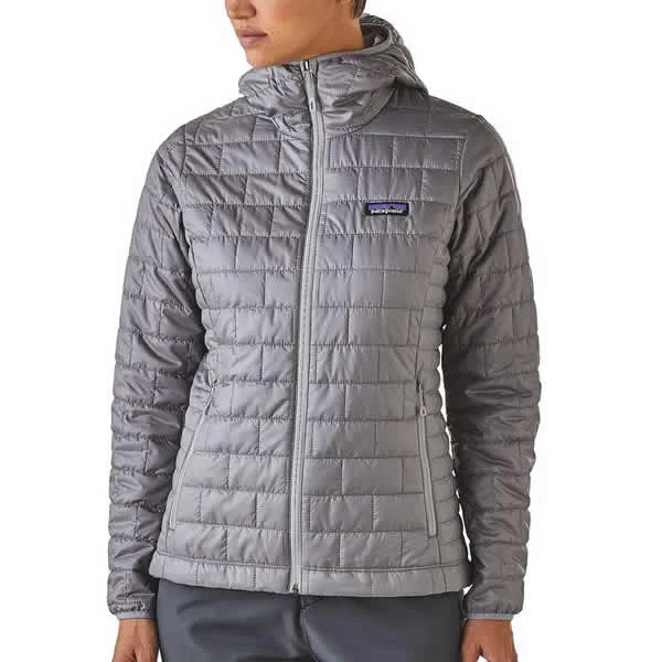 Patagonia Women's Nano Puff Hoody Windproof Synthetic Insulated Jacket - Latest Model Oversized Jacket Tailored Jacket Straight Jacket