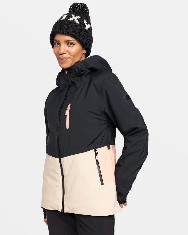 Roxy Peakside Snow Jacket Front Pockets Side Pockets Patch Pockets