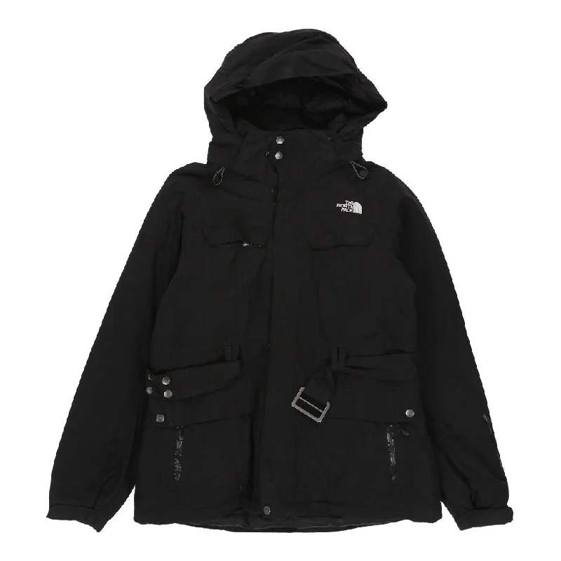 The North Face Jacket - Large Black Nylon Hooded Jacket Caped Jacket Shawl Collar Jacket