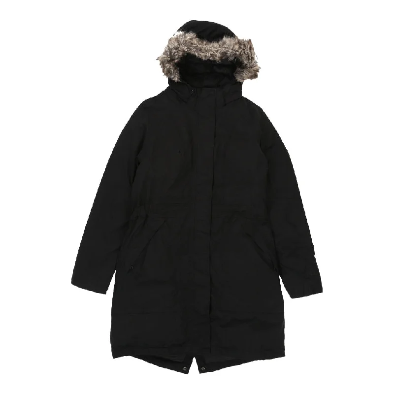 The North Face Jacket - Medium Black Nylon A-Line Jacket Boat Neck Shawl Collar