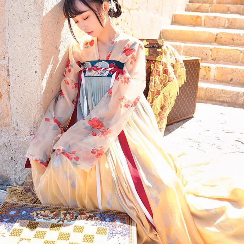 6-meter Hem Skirt Full-breasted Shirt Skirt Female Hanfu In Tang Dynasty chiffon skirt lightweight 6-meter Hem Skirt Full-breasted Shirt Skirt Female Hanfu In Tang Dynasty chiffon skirt lightweight
