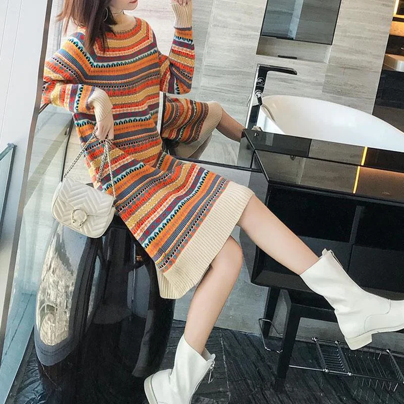 Autumn and Winter Knitted Bottoming Shirt with Long Sleeves Highlights Temperament Tops Slim Fashion Sweater Skirt pencil skirt chic Autumn and Winter Knitted Bottoming Shirt with Long Sleeves Highlights Temperament Tops Slim Fashion Sweater Skirt pencil skirt chic