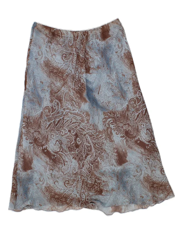 BERKELEY Womens A-Line Skirt UK 14 Medium W30 Blue Floral Viscose denim skirt durable BERKELEY Womens A-Line Skirt UK 14 Medium W30 Blue Floral Viscose denim skirt durable