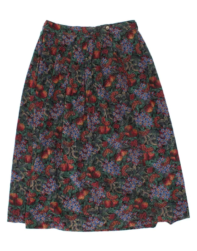 L.L.BEAN Womens Flared Skirt US 14 Large W30 Multicoloured Floral corduroy skirt cozy L.L.BEAN Womens Flared Skirt US 14 Large W30 Multicoloured Floral corduroy skirt cozy