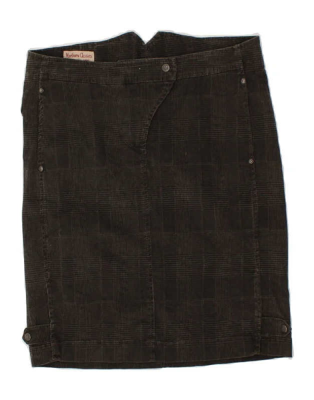 MARLBORO CLASSICS Womens Straight Skirt EU 44 XL W32 Black Check wool skirt breathable MARLBORO CLASSICS Womens Straight Skirt EU 44 XL W32 Black Check wool skirt breathable