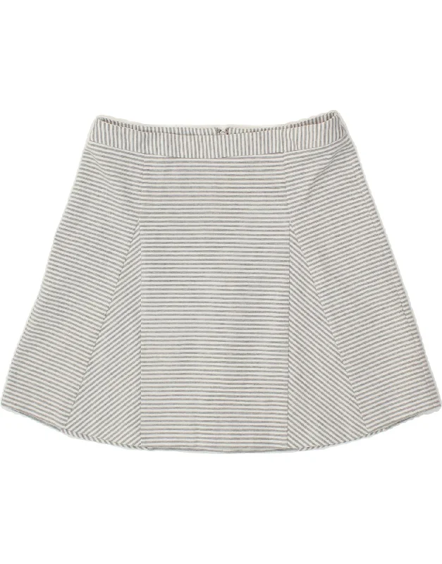 MICHAEL KORS Womens Mini Skirt US 6 Medium W30 Grey Striped Polyester silk skirt elegant MICHAEL KORS Womens Mini Skirt US 6 Medium W30 Grey Striped Polyester silk skirt elegant