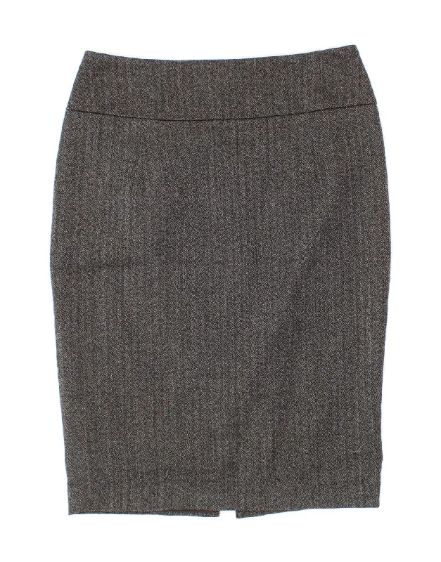 MOSSIMO Womens Pencil Skirt US 4 Medium W27 Grey Herringbone Polyester button skirt front MOSSIMO Womens Pencil Skirt US 4 Medium W27 Grey Herringbone Polyester button skirt front