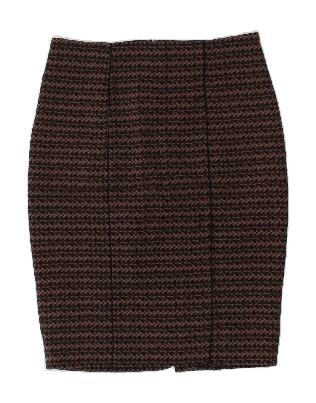 MOSSIMO Womens Pencil Skirt US 8 Medium W30 Brown Striped Polyester silk skirt luxurious MOSSIMO Womens Pencil Skirt US 8 Medium W30 Brown Striped Polyester silk skirt luxurious