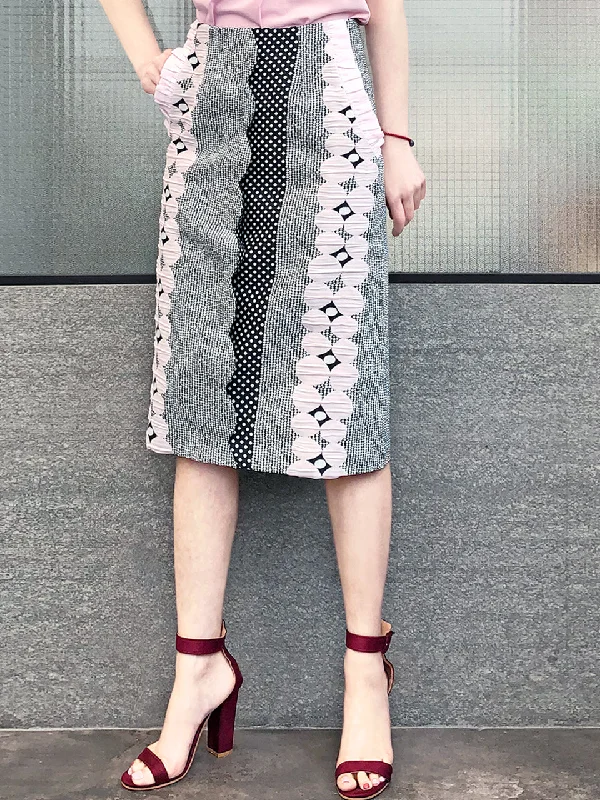 Last Chance! Multi Dots Scallop Detail Dotty Ruffle Pocket Pencil Skirt cashmere skirt fine Last Chance! Multi Dots Scallop Detail Dotty Ruffle Pocket Pencil Skirt cashmere skirt fine