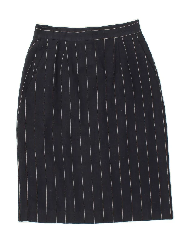 PART TWO Womens High Waist Pencil Skirt US 10 Large W28 Navy Blue Striped denim skirt casual PART TWO Womens High Waist Pencil Skirt US 10 Large W28 Navy Blue Striped denim skirt casual