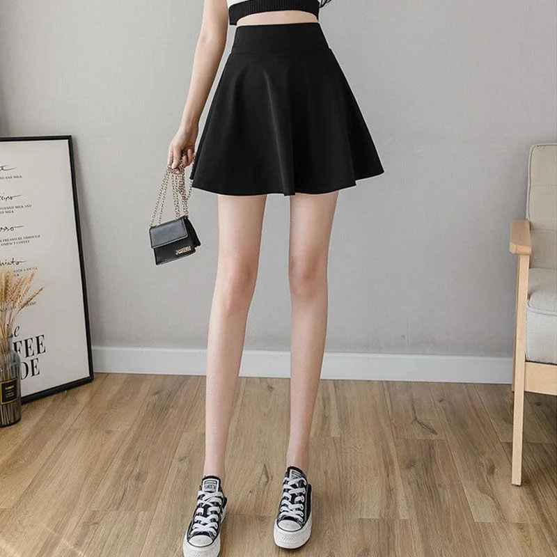 Two Layers High-waist Plus Size Short Skirt Women's A-line Skirt Pleated Skirt Anti-glare Solid Color Big Pocket seamless skirt comfort Two Layers High-waist Plus Size Short Skirt Women's A-line Skirt Pleated Skirt Anti-glare Solid Color Big Pocket seamless skirt comfort