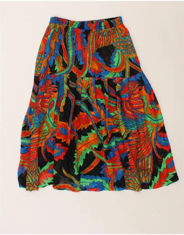 VINTAGE Womens Abstract Pattern Flared Skirt W32 Large Multicoloured lightweight skirt design VINTAGE Womens Abstract Pattern Flared Skirt W32 Large Multicoloured lightweight skirt design