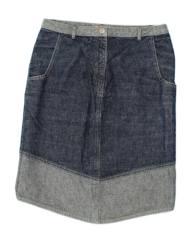 VINTAGE Womens Denim Skirt Medium W30 Navy Blue Colourblock Cotton corduroy skirt comfortable VINTAGE Womens Denim Skirt Medium W30 Navy Blue Colourblock Cotton corduroy skirt comfortable
