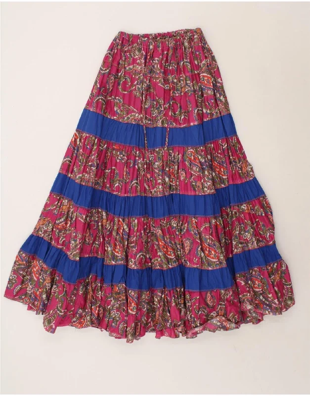 VINTAGE Womens Gypsy Skirt W36 XL Pink Floral lace skirt intricate