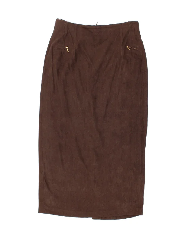 VINTAGE Womens Stretch Maxi Skirt IT 44 Medium W30 Brown Polyamide spandex blend skirt VINTAGE Womens Stretch Maxi Skirt IT 44 Medium W30 Brown Polyamide spandex blend skirt