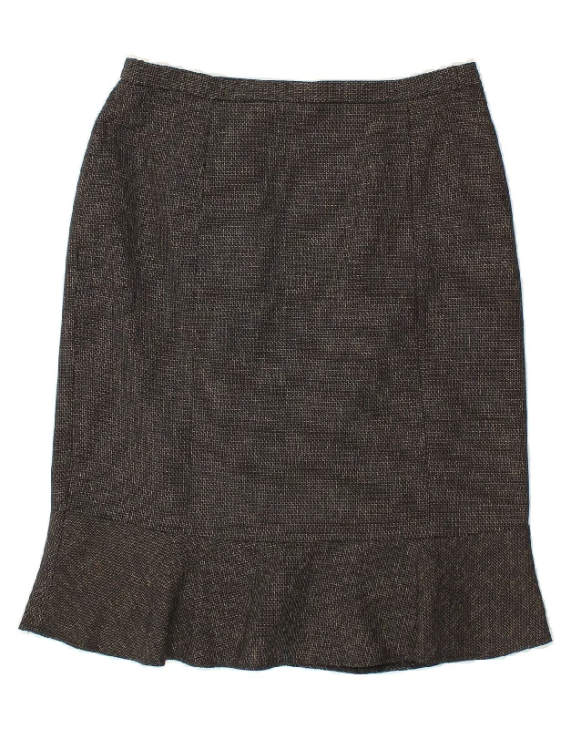 VINTAGE Womens Trumpet Skirt UK 16 Large W32 Grey Check Polyester velvet skirt plush VINTAGE Womens Trumpet Skirt UK 16 Large W32 Grey Check Polyester velvet skirt plush