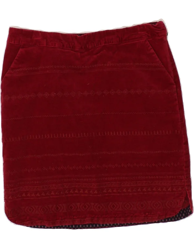 WHITE STUFF Womens Straight Skirt UK 10 Small W30 Red Fair Isle Cotton high slit skirt WHITE STUFF Womens Straight Skirt UK 10 Small W30 Red Fair Isle Cotton high slit skirt