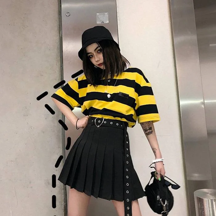 Women Summer Anti-walkout High Waist Slim Skirt Wild Black Pleated Skirt Hip Hop A-line Skirts Belt cotton skirt soft Women Summer Anti-walkout High Waist Slim Skirt Wild Black Pleated Skirt Hip Hop A-line Skirts Belt cotton skirt soft