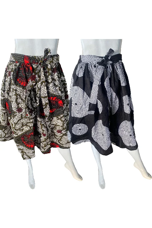 African Short Skirts (Pack of 2 Pieces) chiffon skirt airy