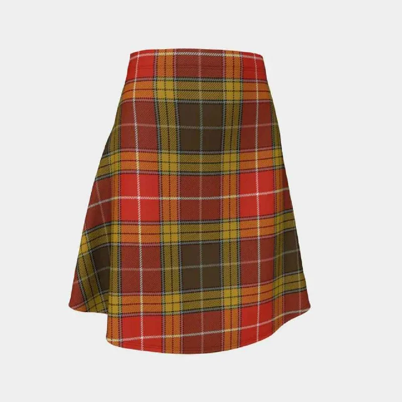 Buchanan Old Set Weathered Tartan Flared Skirt leather skirt modern