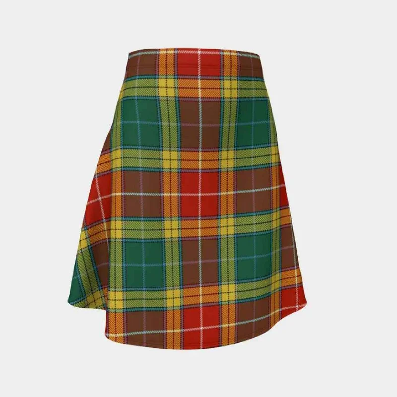 Buchanan Old Sett Tartan Flared Skirt ruffled skirt detail