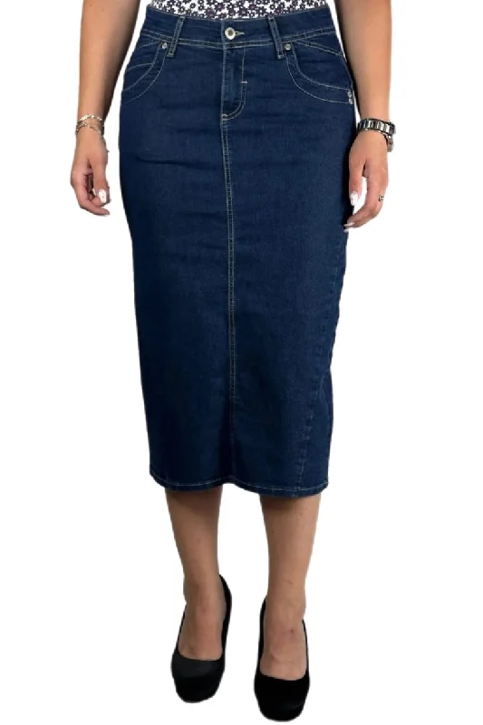 Denim Skirt Style 232-12D in Blue Denim vintage skirt charm