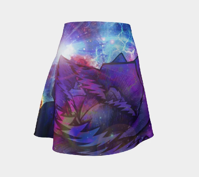 ICE PETALS FLARE SKIRT wool skirt breathable