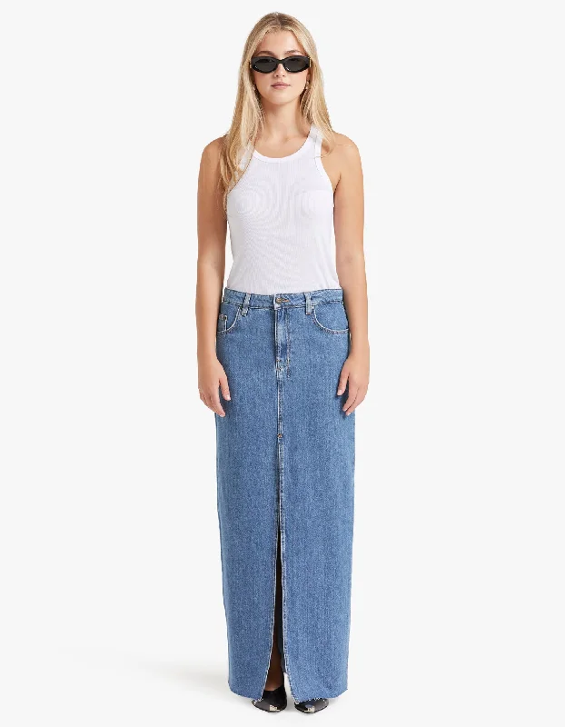 Kara Maxi Skirt - Heritage denim skirt durable