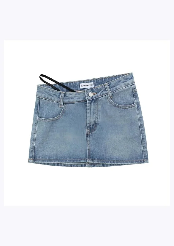 Low Waist  Denim Mini Skirts leather skirt modern