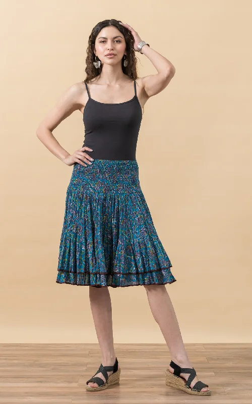 Macarena Skirt, Mini, Egyptian Floral denim skirt trendy