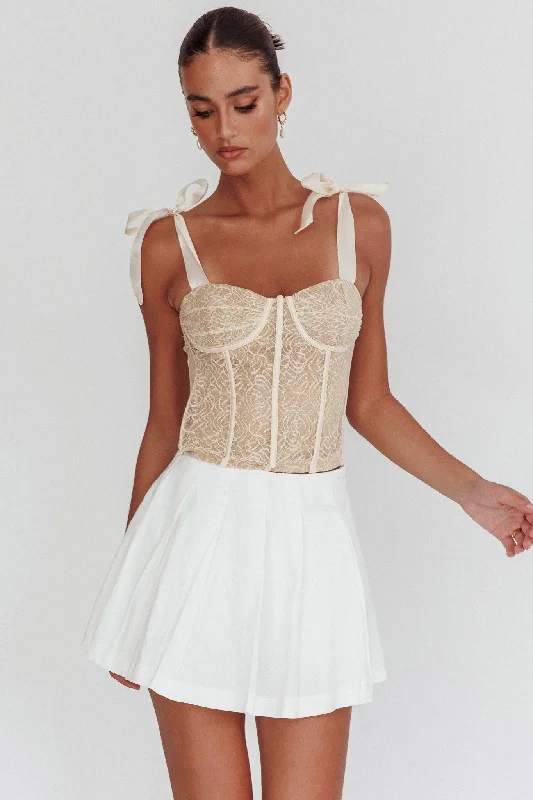 Rori Pleated Skirt Off White chiffon skirt flowing