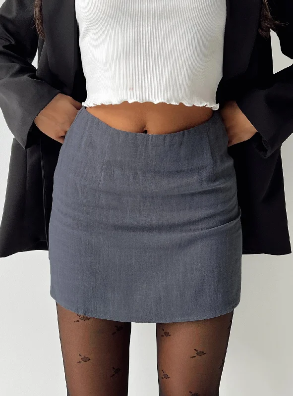 Selby Mini Skirt Grey cashmere skirt fine