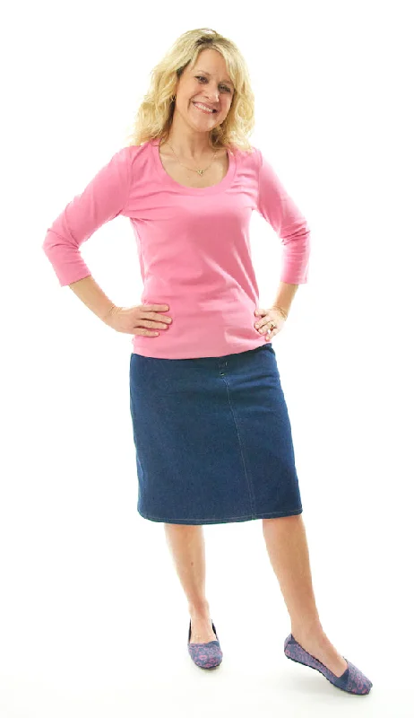 Short Jean Skirt / Ladies silk skirt elegant