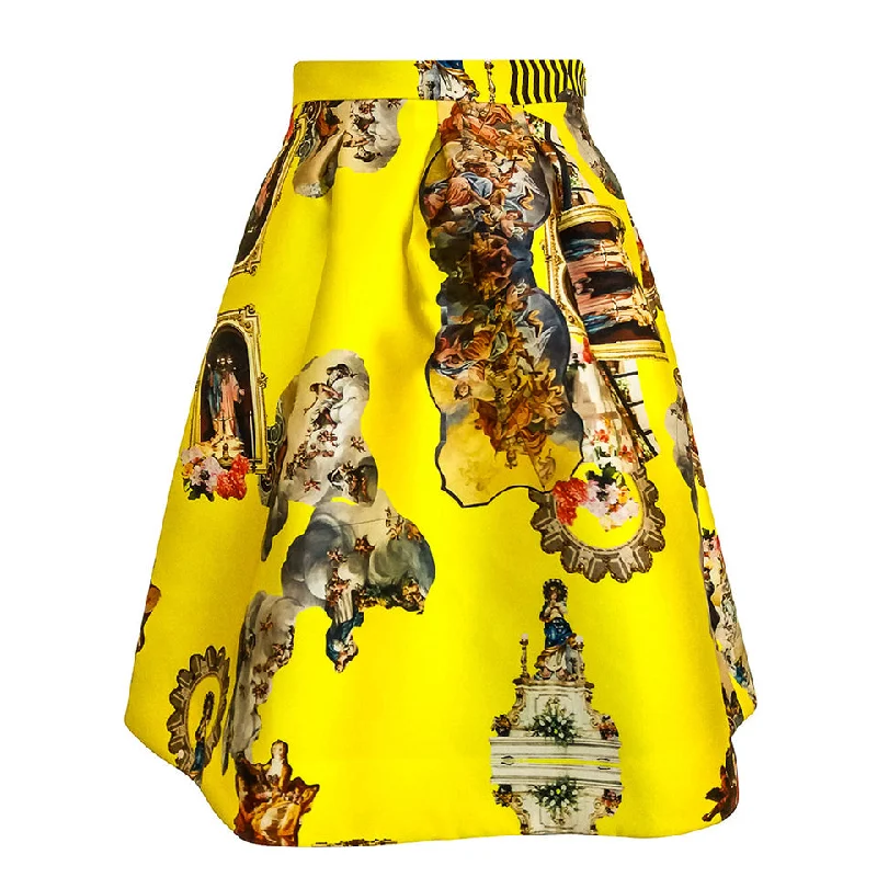 Sicily yellow short skirt denim skirt classic